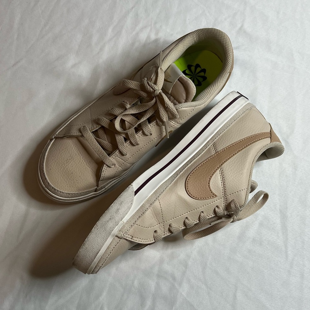 Nike Beige Sneakers with Swoosh